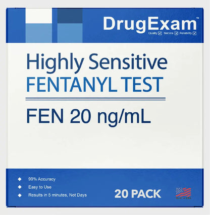 20 Pack - DrugExam Urine Drug Test Testing Strip. Testing for FYN 20 ng/mL. Highly Sensitive Instant Results. Made in USA. (20)