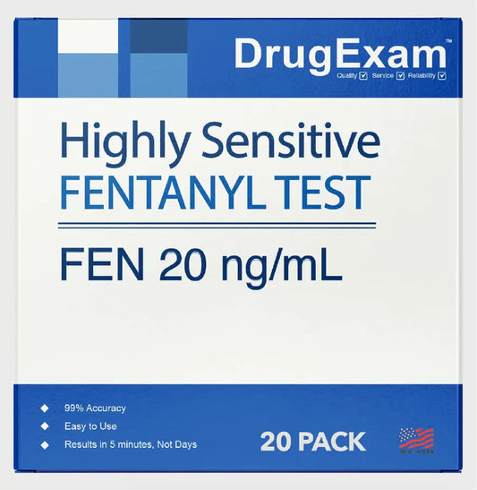20 Pack - DrugExam Urine Drug Test Testing Strip. Testing for FYN 20 ng/mL. Highly Sensitive Instant Results. Made in USA. (20)
