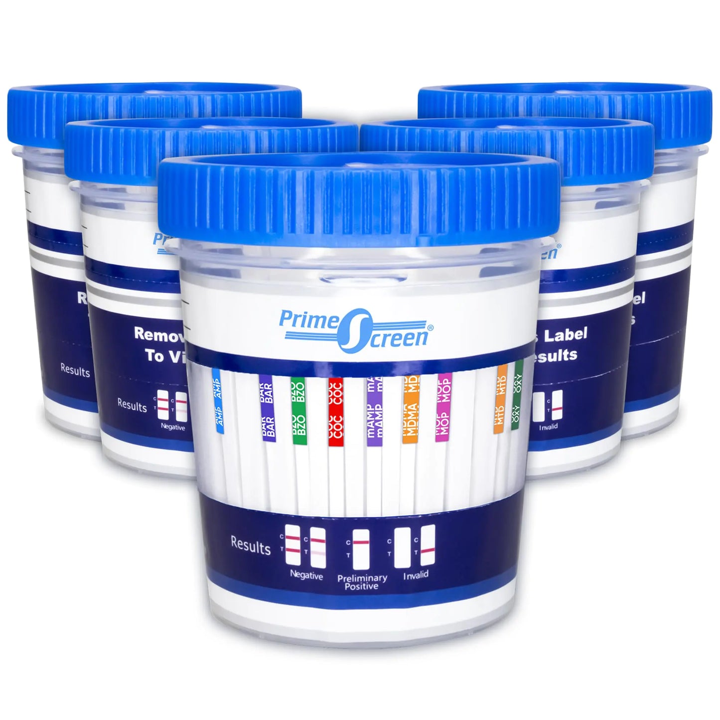 Prime Screen 12 Panel Drug Test Kit - Instant Urine Testing Marijuana(THC)AMPBARBZOCOCmAMPMDMAMOP/OPI 300 Cut-Off LevelMTDOXYPCPTCA -TDOA-7125 [5 Pack]