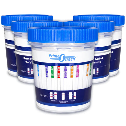 Prime Screen 12 Panel Drug Test Kit - Instant Urine Testing Marijuana(THC)AMPBARBZOCOCmAMPMDMAMOP/OPI 300 Cut-Off LevelMTDOXYPCPTCA -TDOA-7125 [5 Pack]
